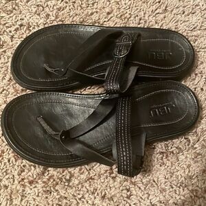 Jbu Black Size 6 Slide On Thong Flip Flop Sandals